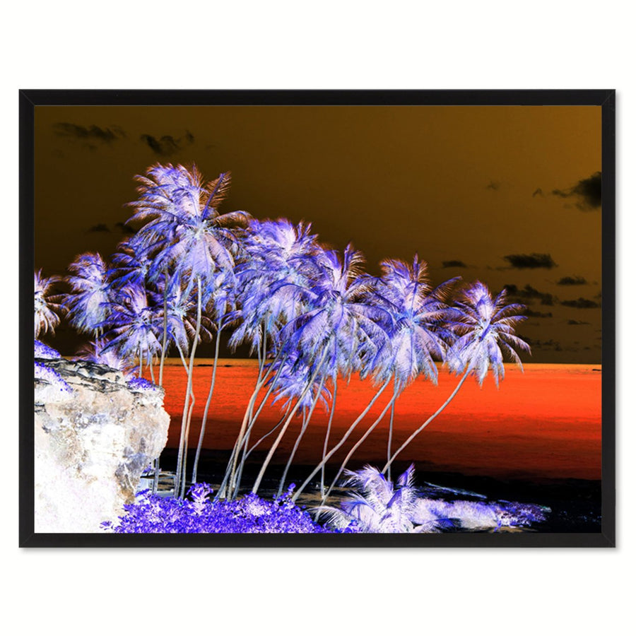 Palm Tree Invert Landscape Photo Canvas Print Pictures Frame Home Dcor Wall Art Gifts Image 1