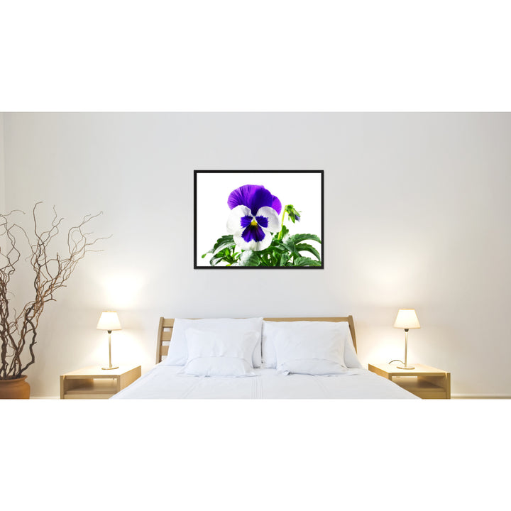 Pansy Flower Framed Canvas Print Home Dcor Wall Art Image 1