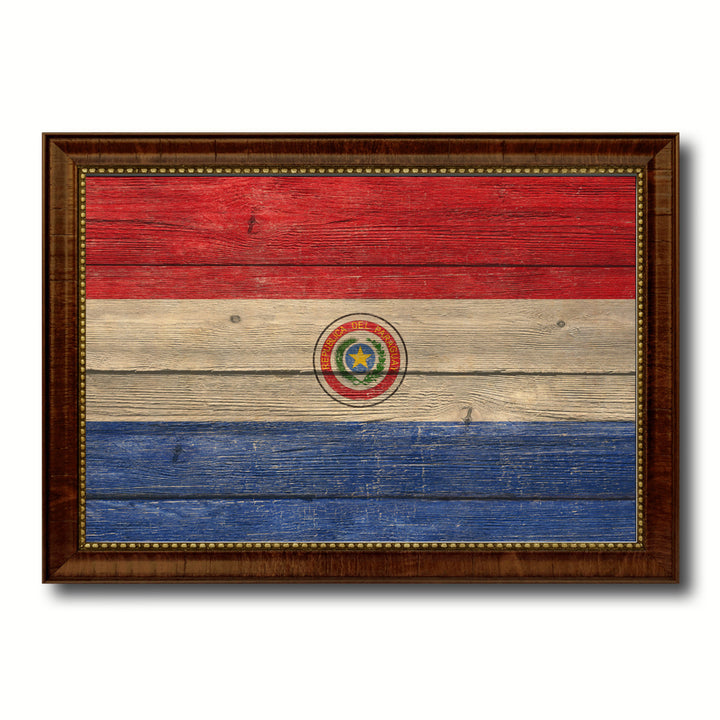 Paraguay Country Flag Texture Canvas Print with Custom Frame  Gift Ideas Wall Decoration Image 1