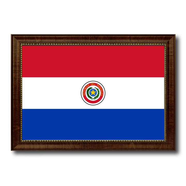 Paraguay Country Flag Canvas Print with Picture Frame  Gifts Wall Image 1