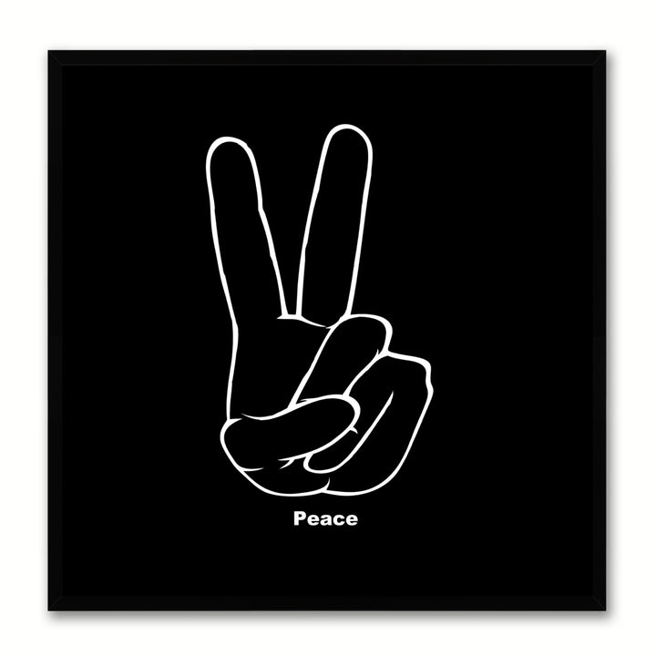 Peace Hand Social Media Icon Canvas Print with Picture Frame Wall Art Image 1
