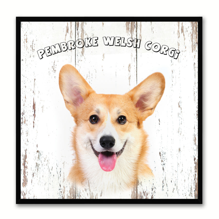 Pembroke Welsh Corgi Dog Canvas Print with Picture Frame Gift  Wall Art Decoration Image 1