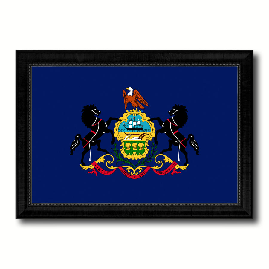 Pennsylvania State Flag Canvas Print with Picture Frame Gift Ideas Home Dcor Wall Art Decoration Image 1