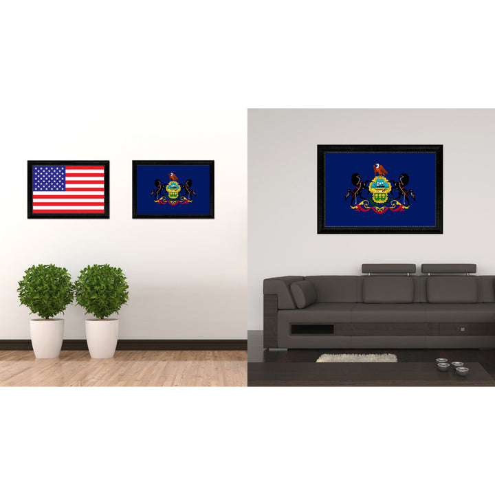 Pennsylvania State Flag Canvas Print with Picture Frame Gift Ideas Home Dcor Wall Art Decoration Image 2