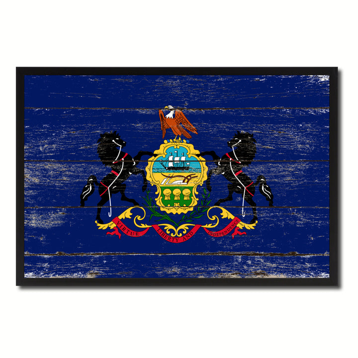 Pennsylvania Flag Canvas Print with Picture Frame Gift Ideas Home Dcor Wall Art Decoration Image 1