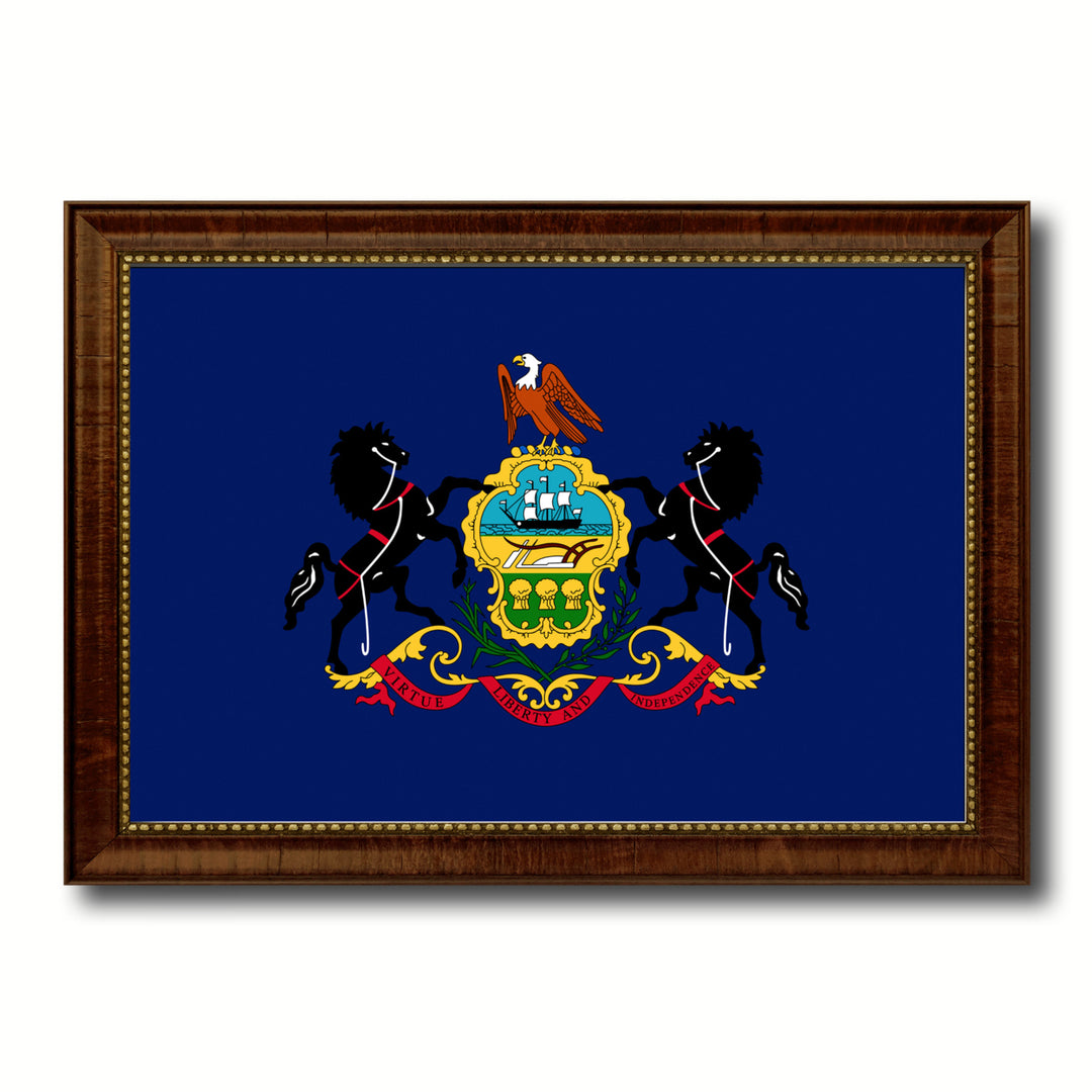 Pennsylvania State Flag Canvas Print with Picture Frame  Wall Art Gift Image 1