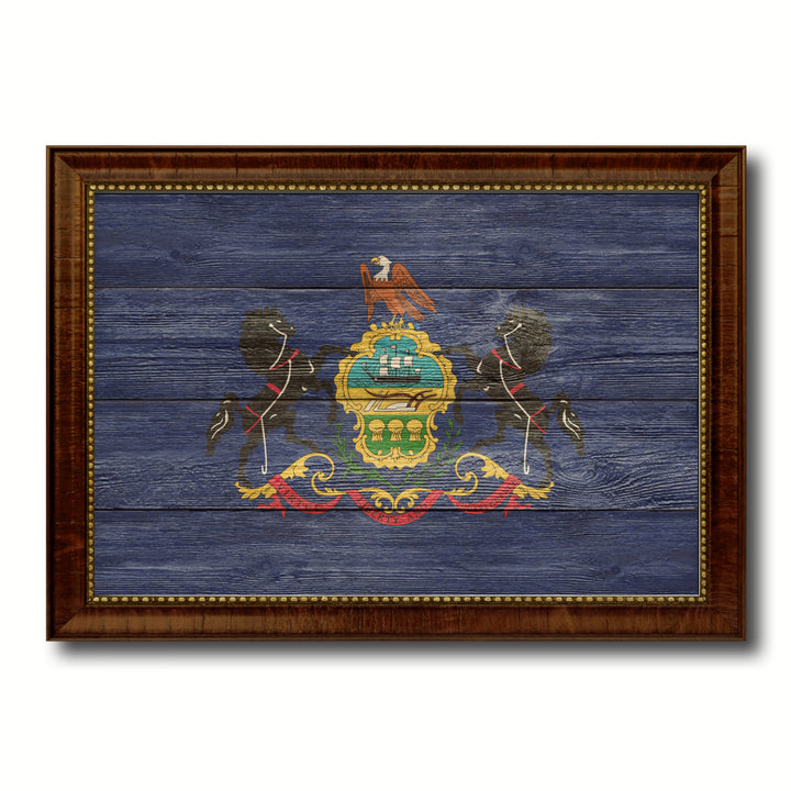 Pennsylvania Texture Flag Canvas Print with Picture Frame Gift Ideas Home Dcor Wall Art Decoration Image 1