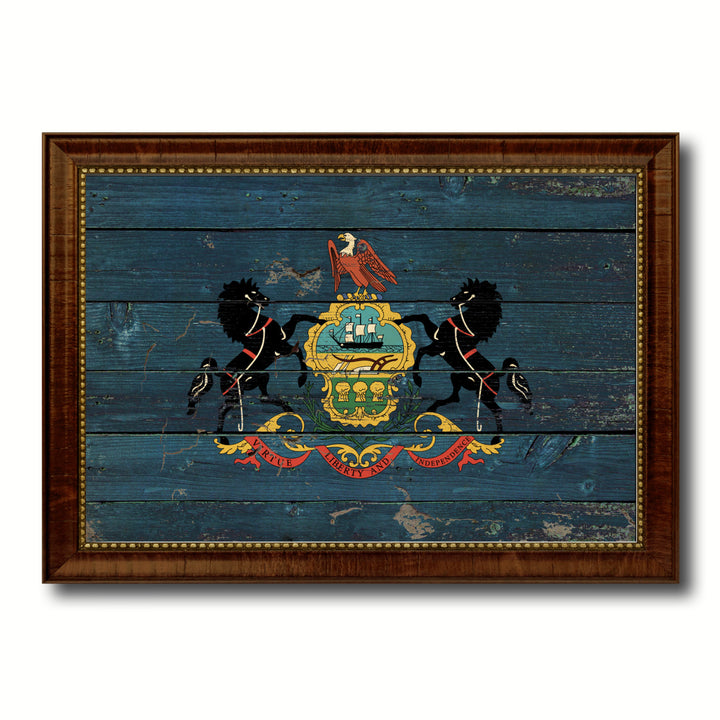 Pennsylvania Vintage Flag Canvas Print with Picture Frame Gift Ideas Home Dcor Wall Art Decoration Image 1