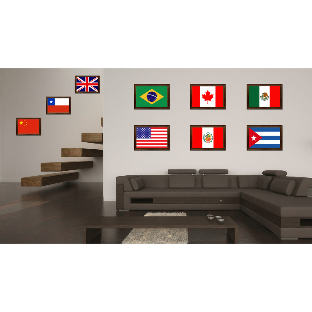 Peru Country Flag Canvas Print with Picture Frame  Gifts Wall Image 3