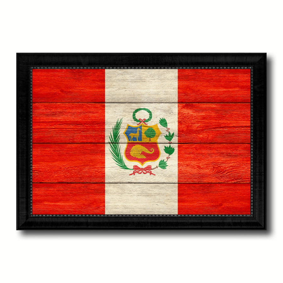 Peru Country Flag Texture Canvas Print with Picture Frame Home Dcor Wall Art Gift Ideas Image 1