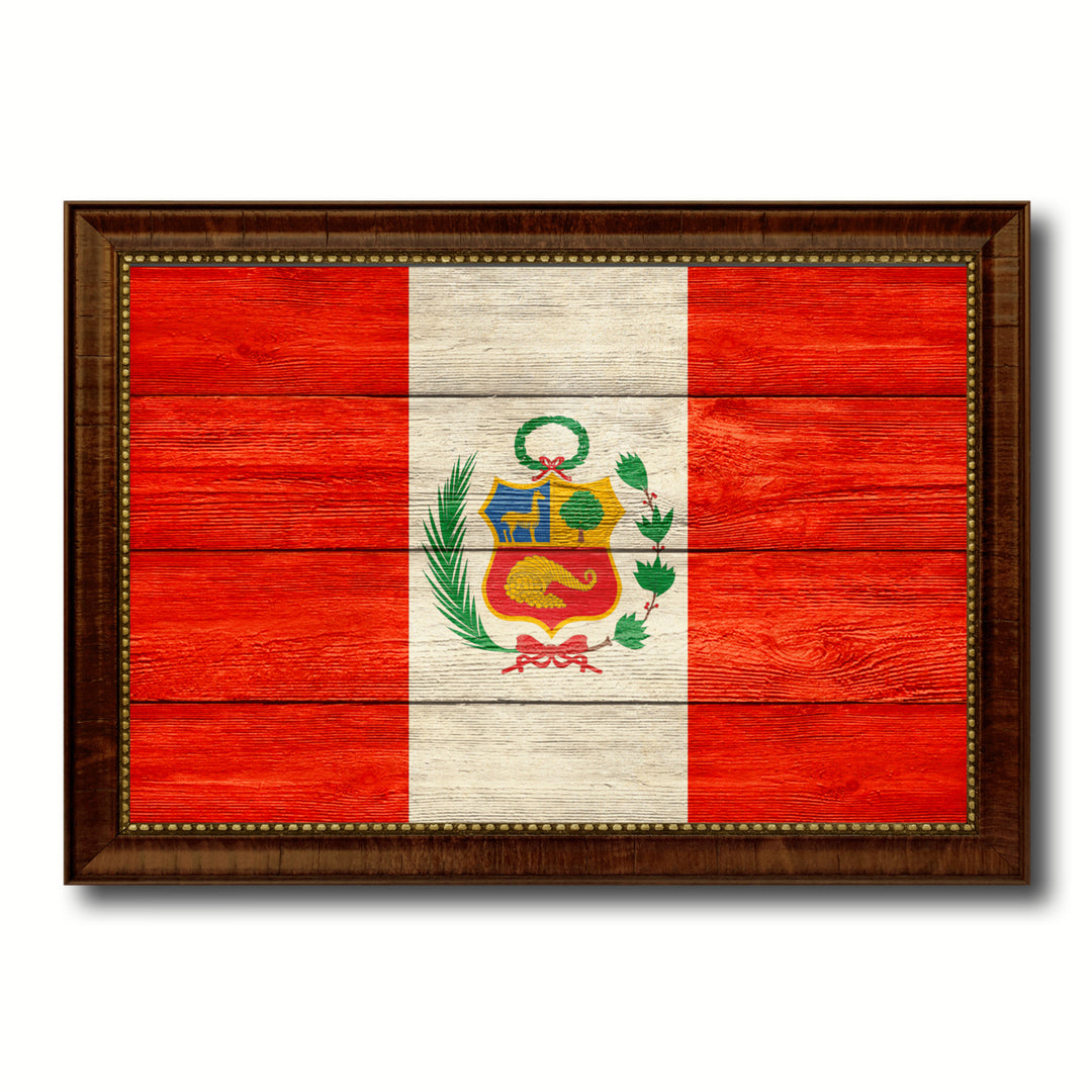 Peru Country Flag Texture Canvas Print with Custom Frame  Gift Ideas Wall Decoration Image 1