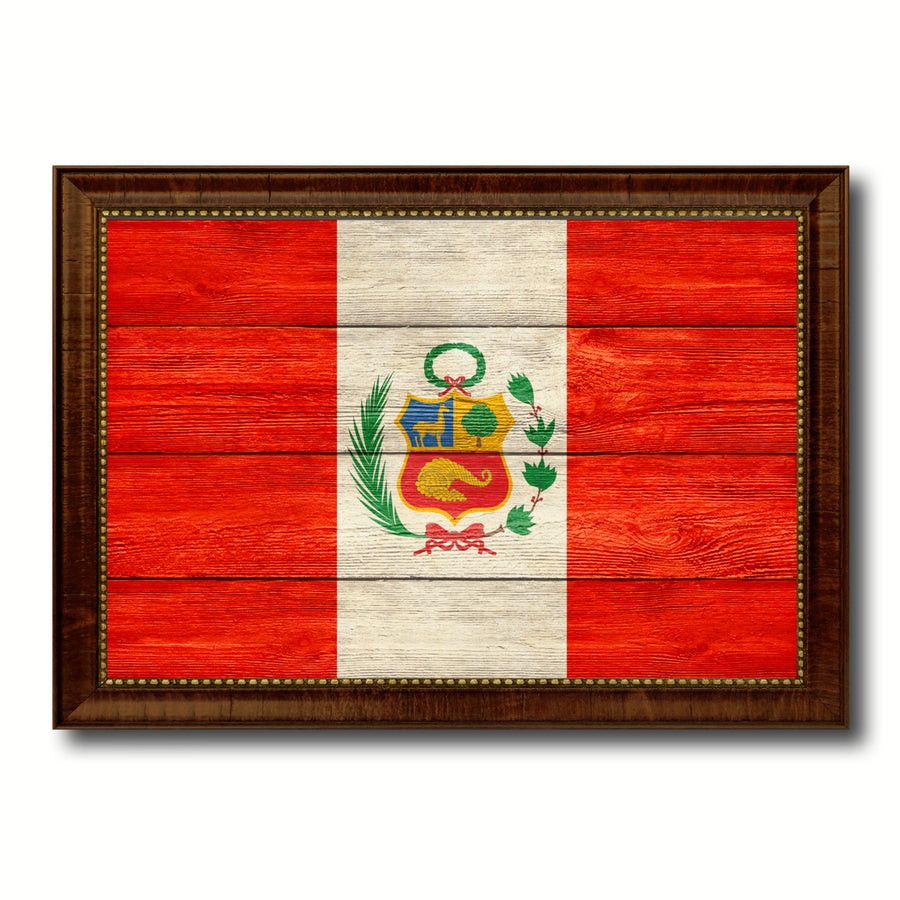 Peru Country Flag Texture Canvas Print with Custom Frame  Gift Ideas Wall Decoration Image 1