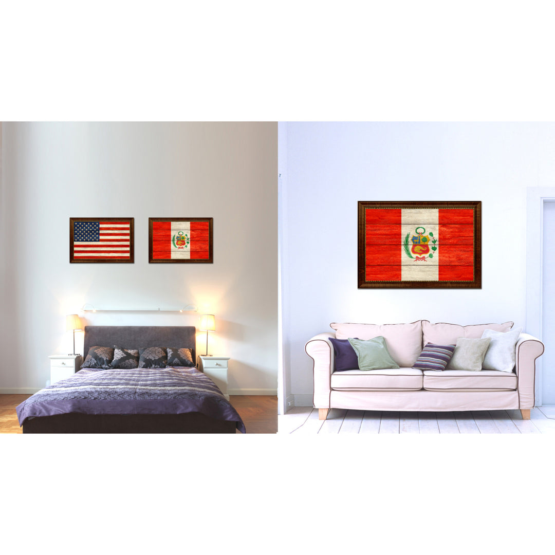 Peru Country Flag Texture Canvas Print with Custom Frame  Gift Ideas Wall Decoration Image 2