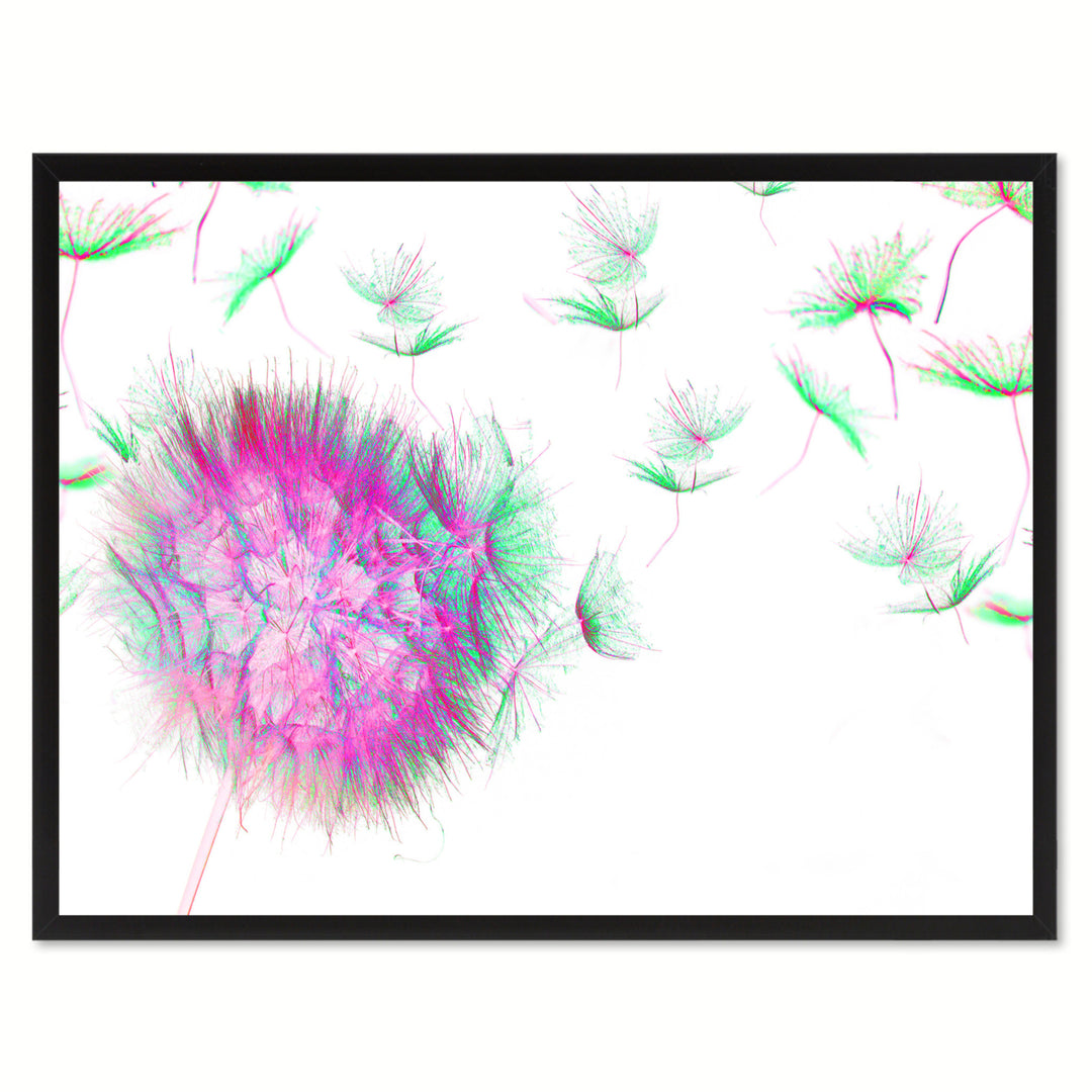 Pink Dandelion Flower Framed Canvas Print Home Dcor Wall Art Image 1