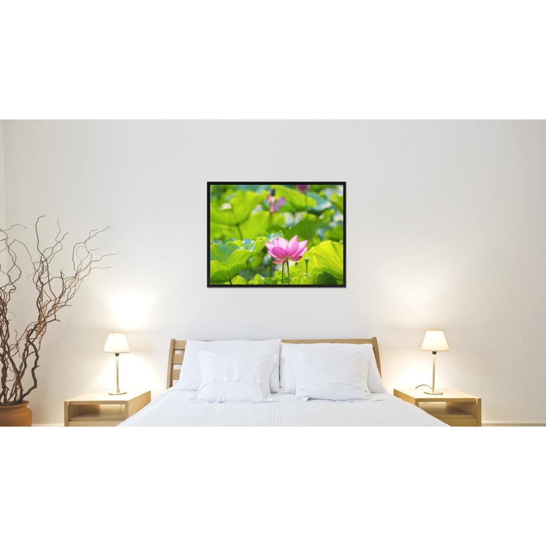 Pink Lotus Flower Framed Canvas Print Home Dcor Wall Art Image 2