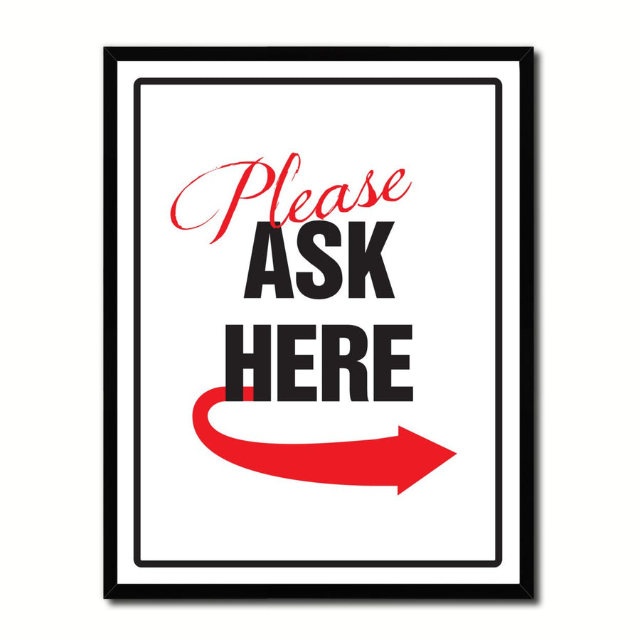 Please Ask Here Business Sign Gift Ideas Wall Art Home D?cor Gift Ideas Canvas Pint Image 1