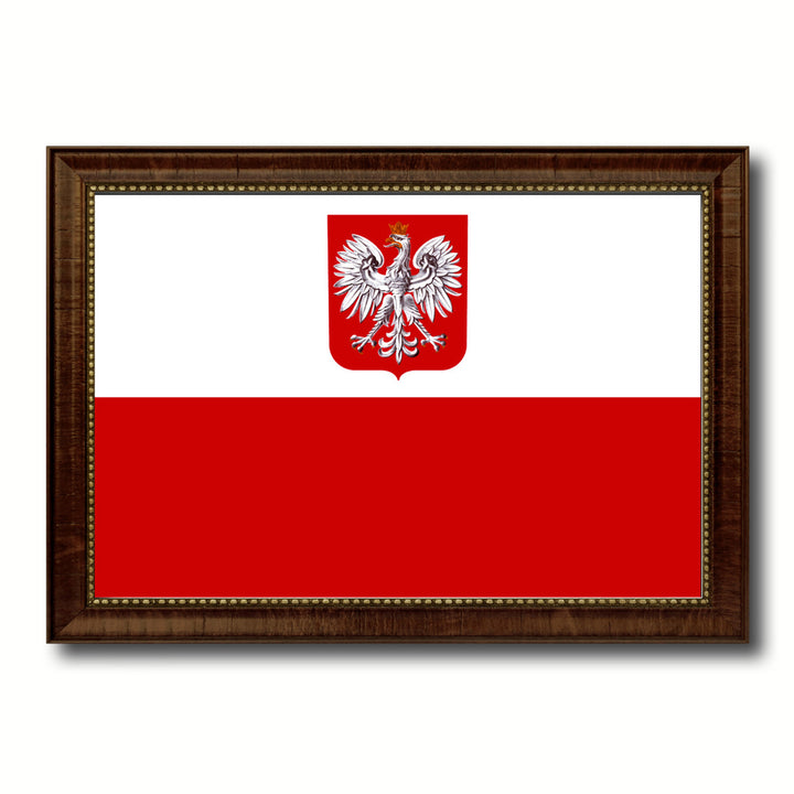 Poland Country Flag Canvas Print with Picture Frame  Gifts Wall Image 1