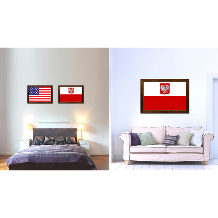 Poland Country Flag Canvas Print with Picture Frame  Gifts Wall Image 2