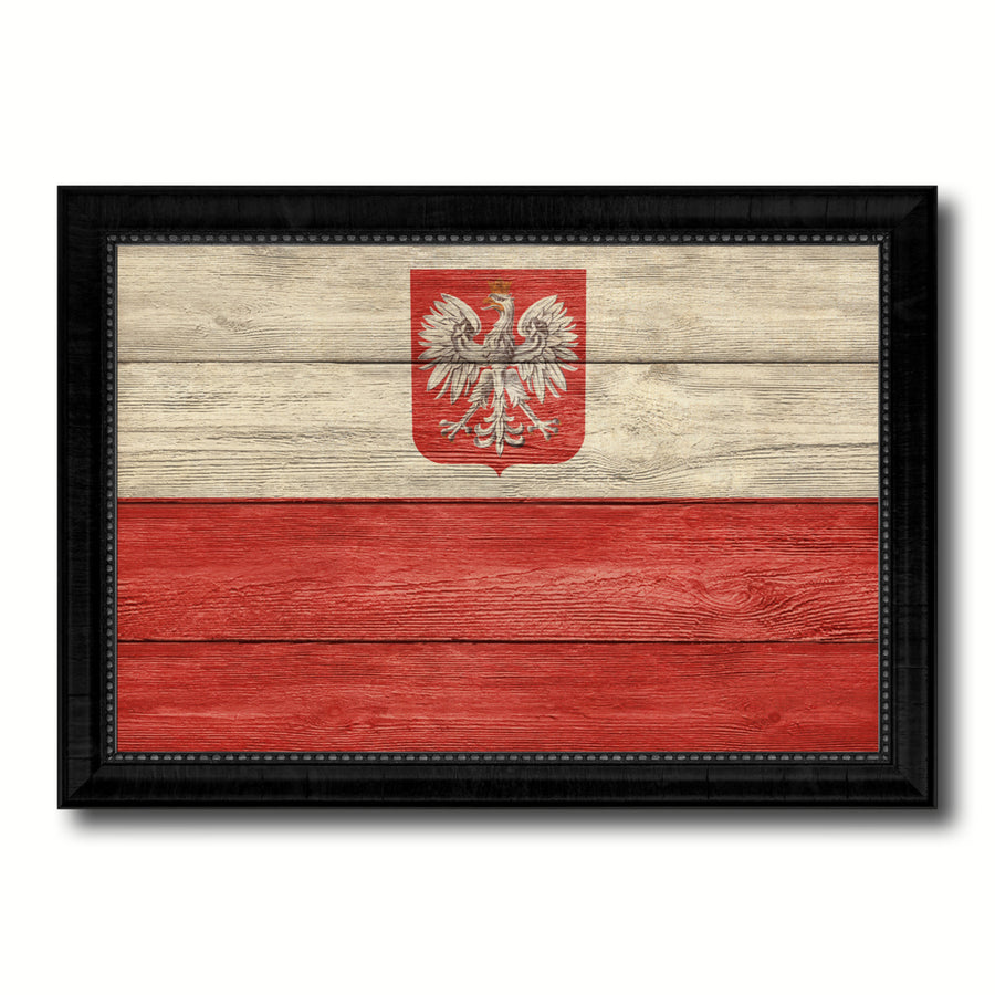 Poland Country Flag Texture Canvas Print with Picture Frame Home Dcor Wall Art Gift Ideas Image 1