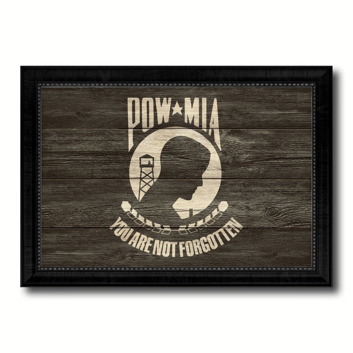 Pow Mia Military Textured Flag Canvas Print with Picture Frame Gift  Wall Art Image 1