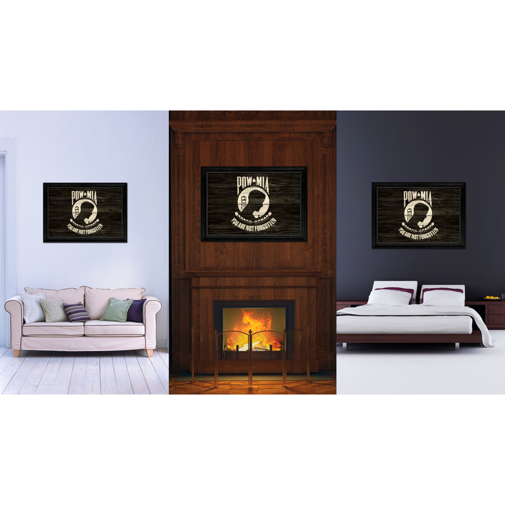 Pow Mia Military Textured Flag Canvas Print with Picture Frame Gift  Wall Art Image 2
