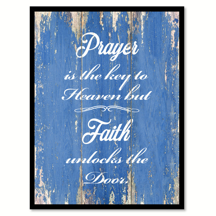 Prayer Is The Key To Heaven Saying Canvas Print with Picture Frame  Wall Art Gifts Image 1