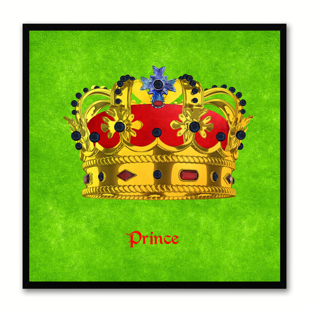 Prince Green Canvas Print Black Frame Kids Bedroom Wall Home Dcor Image 1