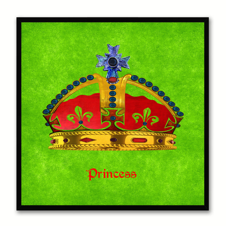 Princess Green Canvas Print Black Frame Kids Bedroom Wall Home Dcor Image 1