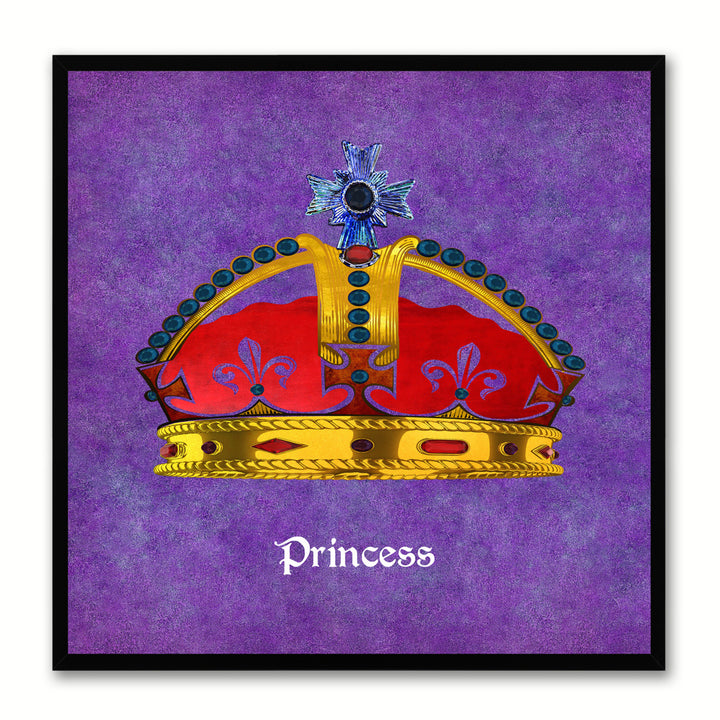 Princess Purple Canvas Print Black Frame Kids Bedroom Wall Home Dcor Image 1