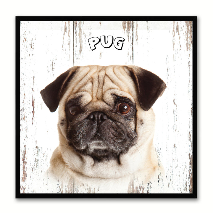 Pug Dog Canvas Print with Picture Frame Gift  Wall Art Decoration Image 1