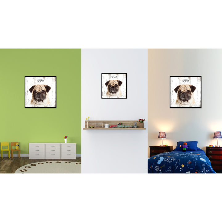 Pug Dog Canvas Print with Picture Frame Gift  Wall Art Decoration Image 2