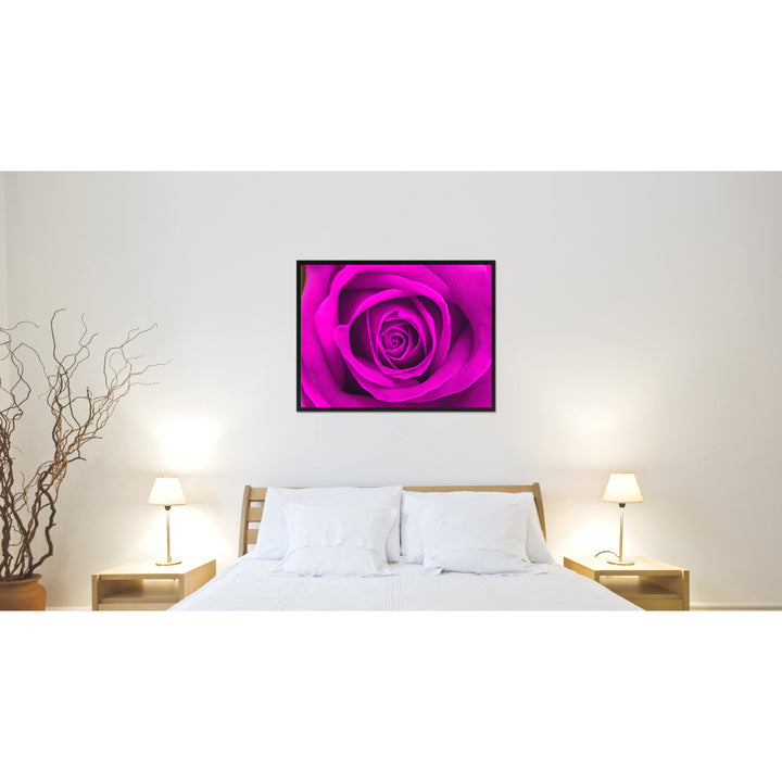 Purple Rose Flower Framed Canvas Print Home Dcor Wall Art Image 2