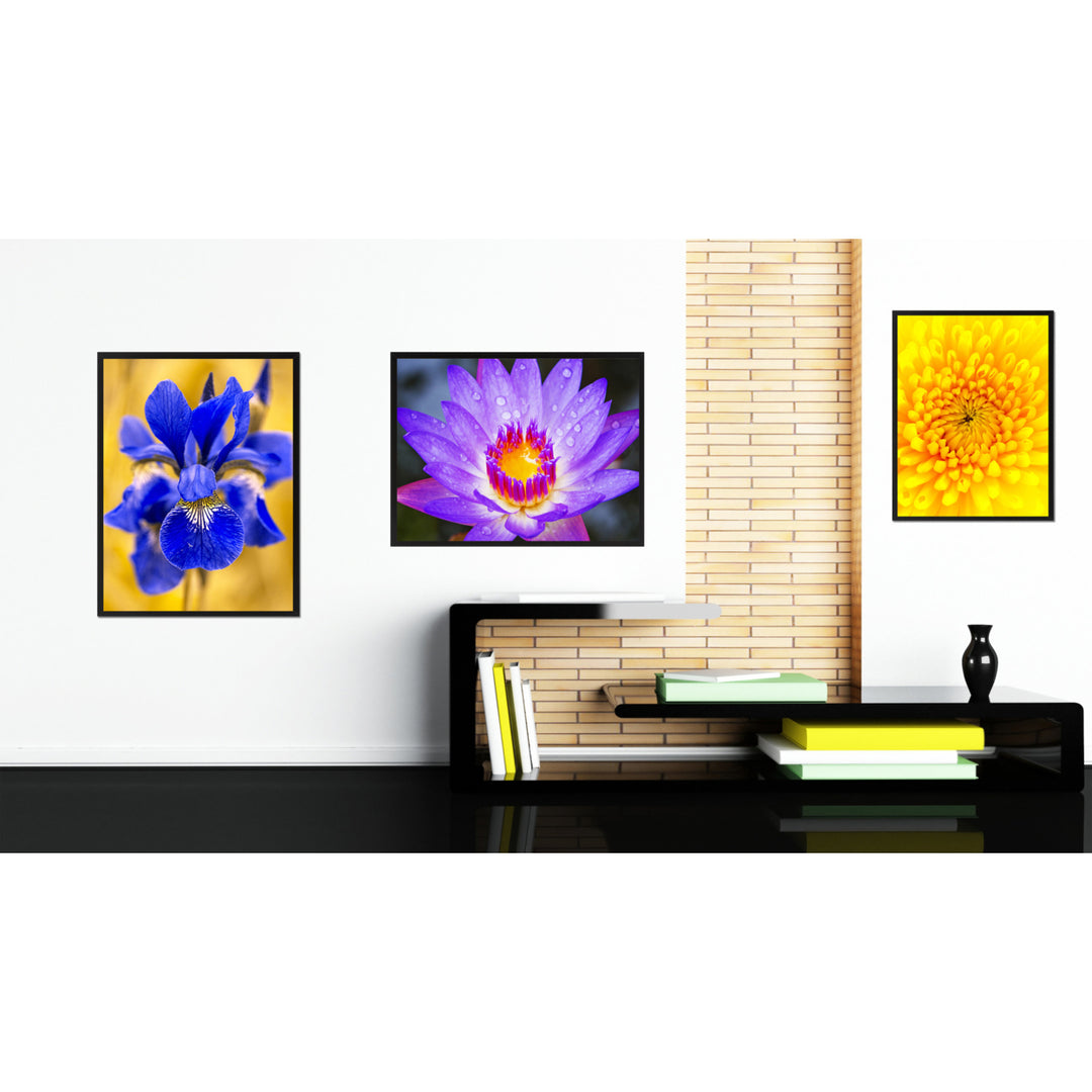 Purple Lotus Flower Framed Canvas Print Home Dcor Wall Art Image 3