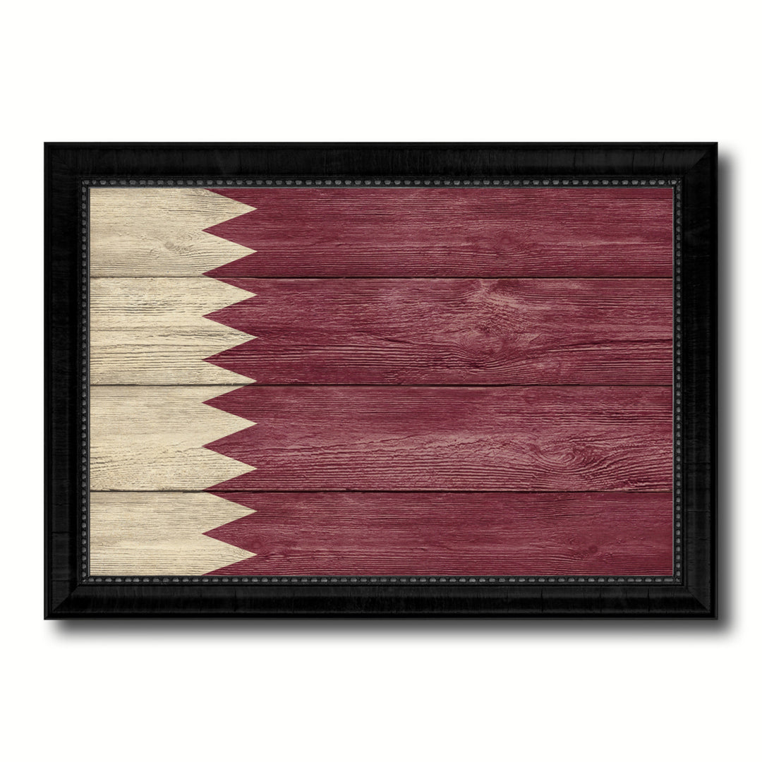 Qatar Country Flag Texture Canvas Print with Picture Frame Home Dcor Wall Art Gift Ideas Image 1