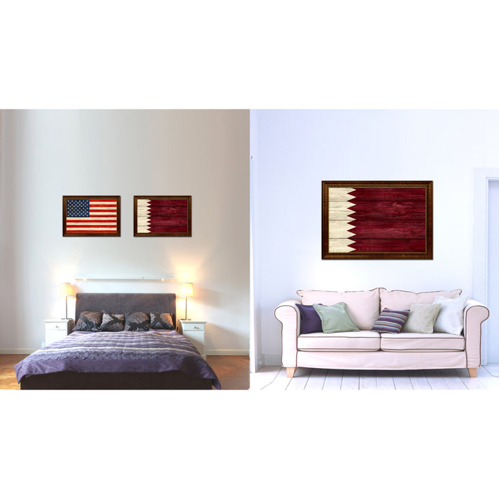 Qatar Country Flag Texture Canvas Print with Custom Frame  Gift Ideas Wall Decoration Image 2