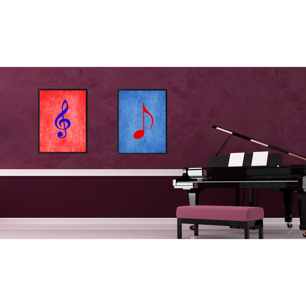 Quaver Music Blue Canvas Print Pictures Frame Office Home Dcor Wall Art Gifts Image 2