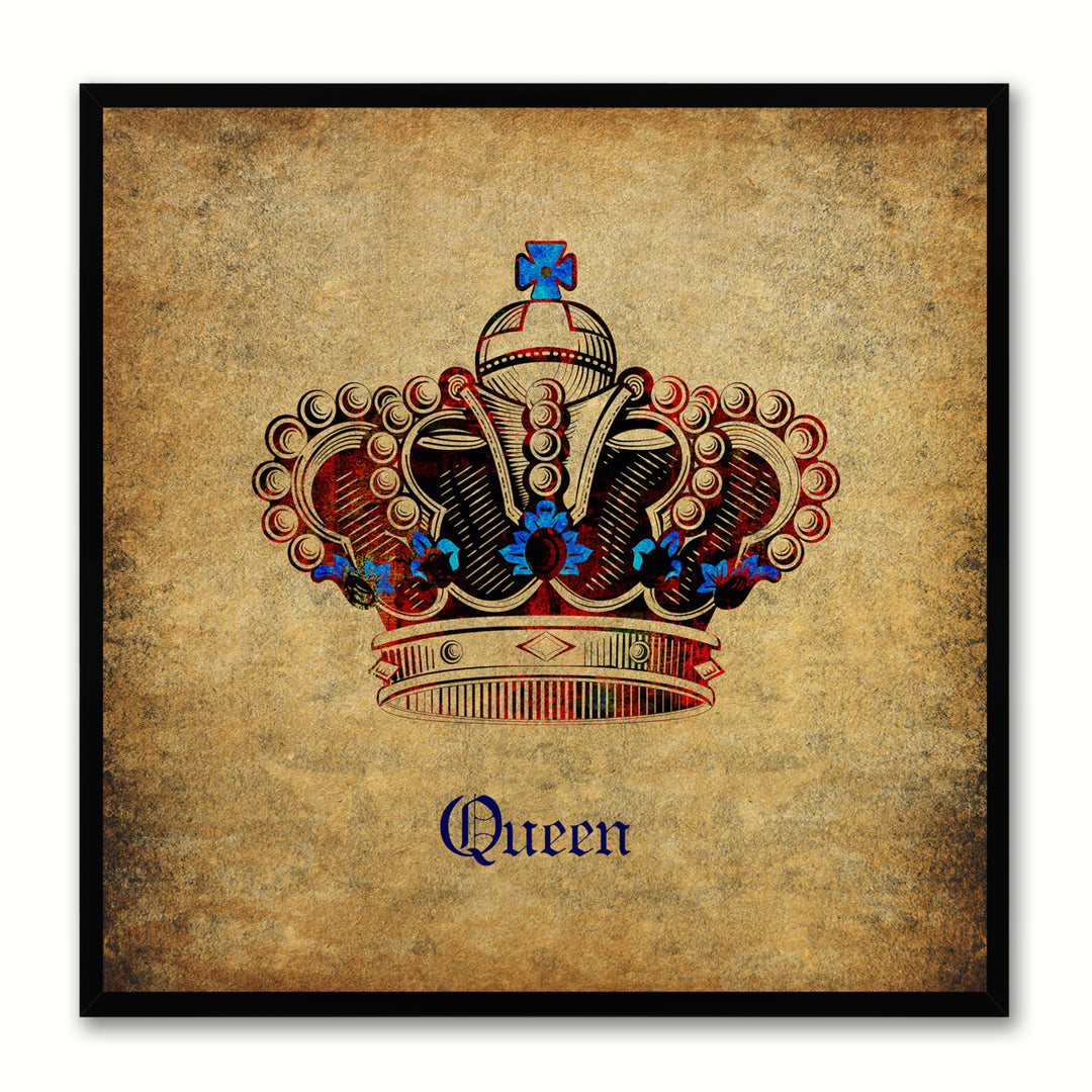 Queen Brown Canvas Print Black Frame Kids Bedroom Wall Home Dcor Image 1