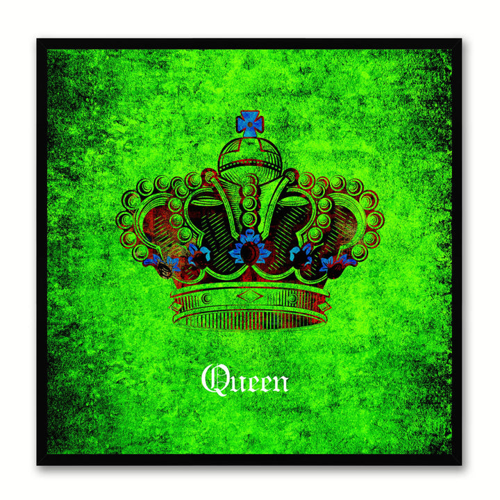 Queen Green Canvas Print Black Frame Kids Bedroom Wall Home Dcor Image 1