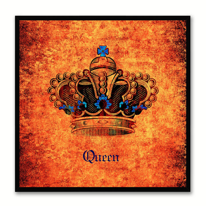 Queen Orange Canvas Print Black Frame Kids Bedroom Wall Home Dcor Image 1