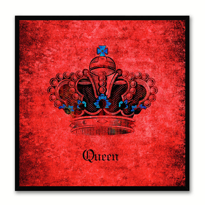 Queen Red Canvas Print Black Frame Kids Bedroom Wall Home Dcor Image 1