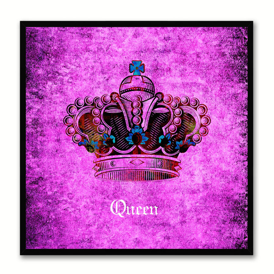 Queen Purple Canvas Print Black Frame Kids Bedroom Wall Home Dcor Image 1
