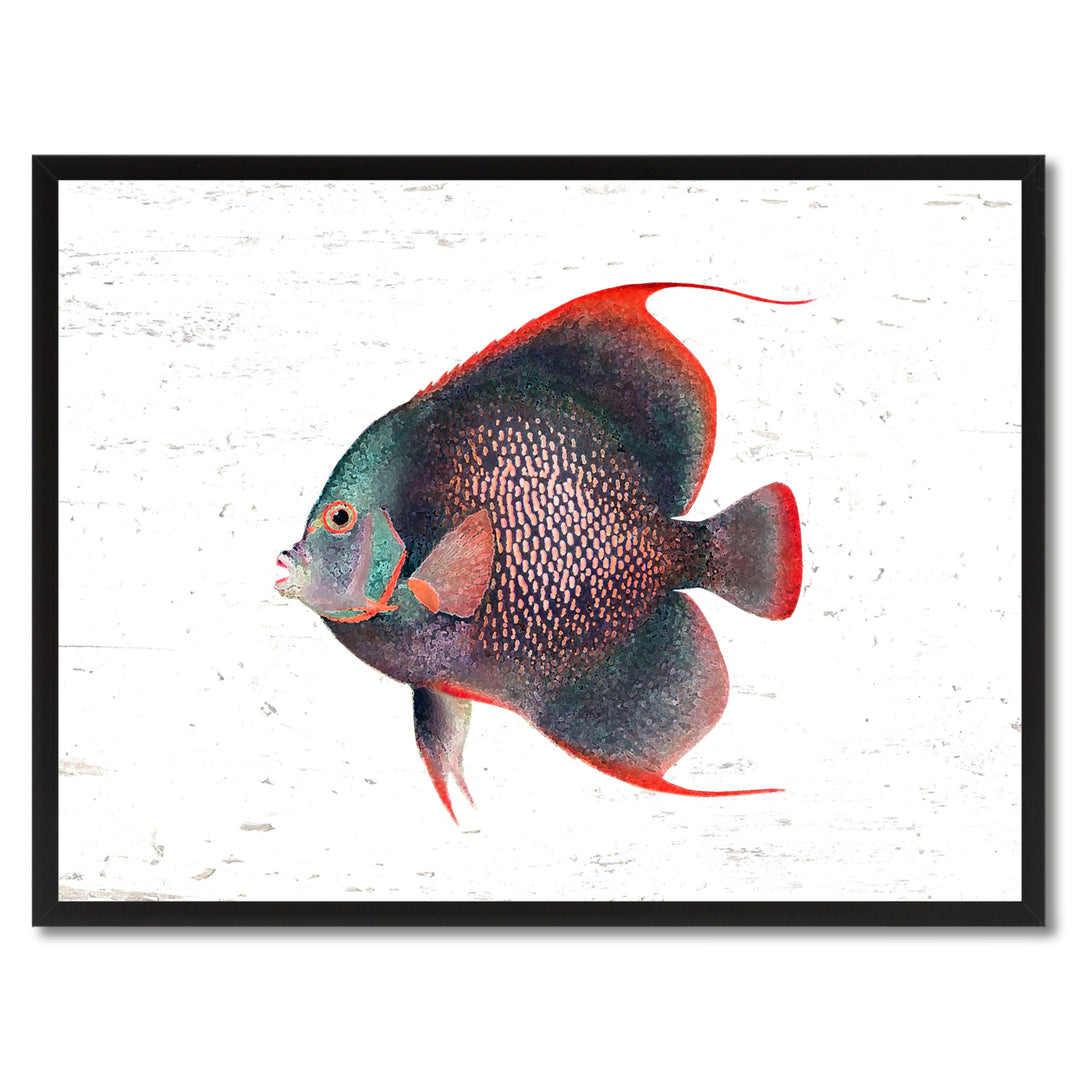 Red Angel Tropical Fish Painting Reproduction Gifts  Wall Art Canvas Prints Picture Frame Image 1