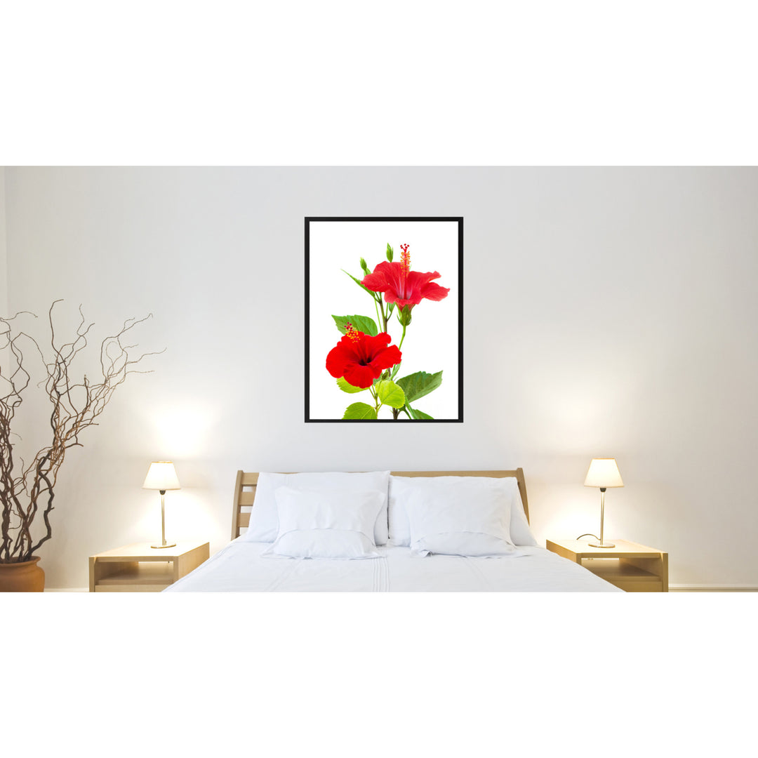 Red Hibiscus Flower Framed Canvas Print  Wall Art Image 2