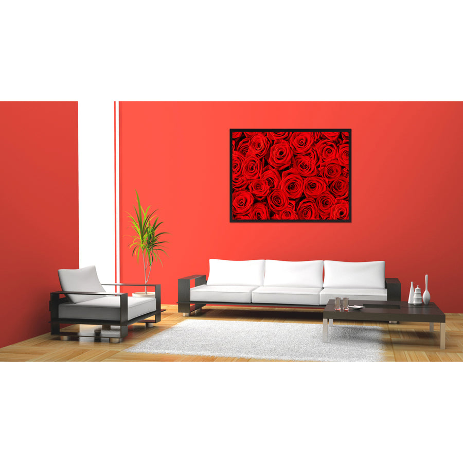 Red Roses Flower Framed Canvas Print  Wall Art Image 1