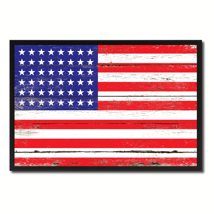 Revolutionary War 48stars Military Flag Canvas Print with Picture Frame  Wall Art Gifts Image 1