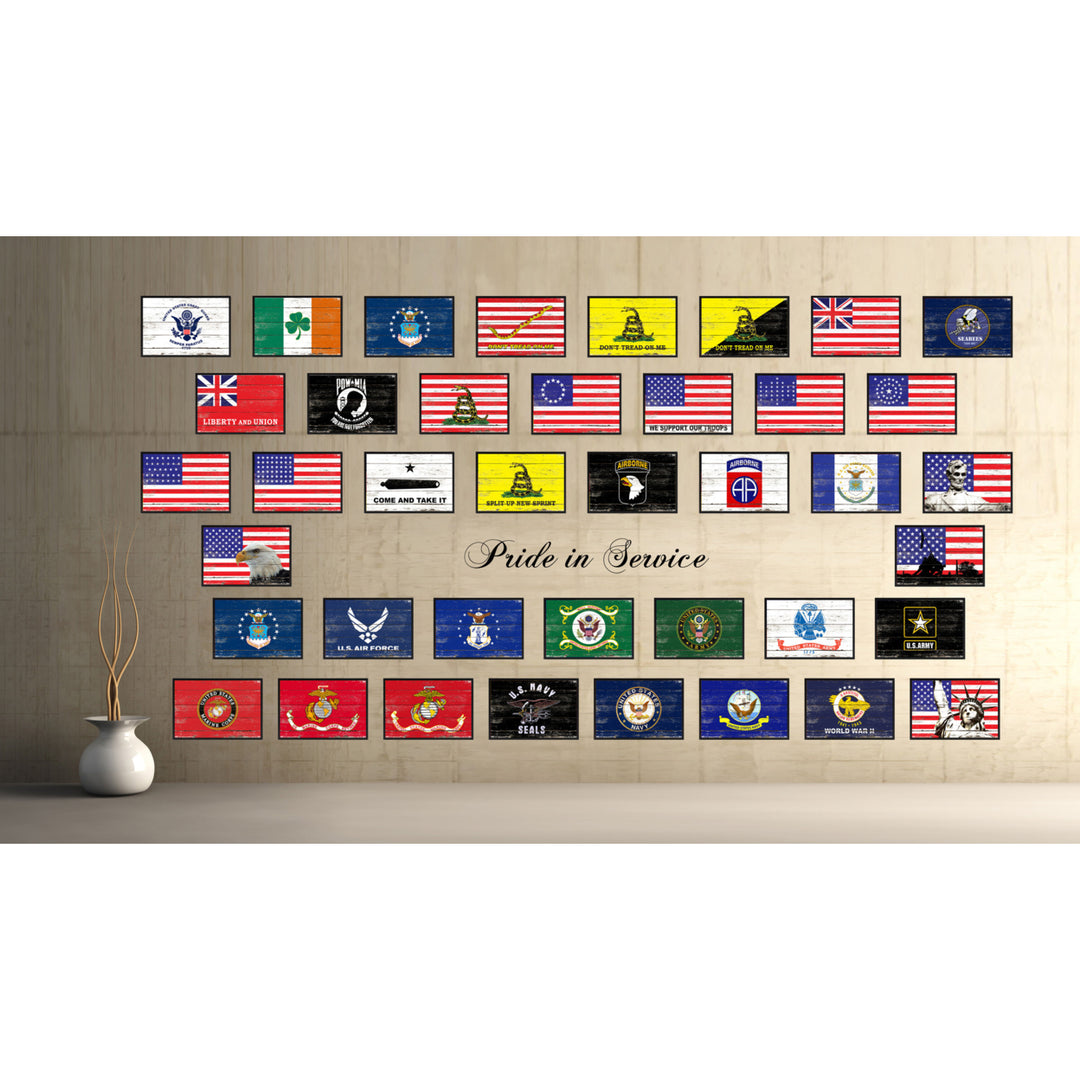 Revolutionary War 48stars Military Flag Canvas Print with Picture Frame  Wall Art Gifts Image 2
