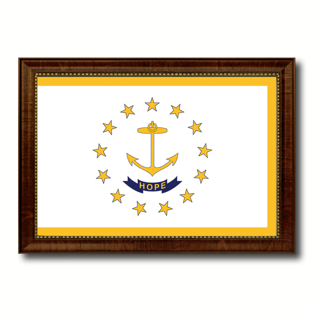 Rhode Island State Flag Canvas Print with Picture Frame  Wall Art Gift Image 1