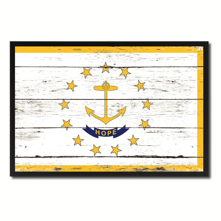 Rhode Island Flag Canvas Print with Picture Frame Gift Ideas  Wall Art Decoration Image 1