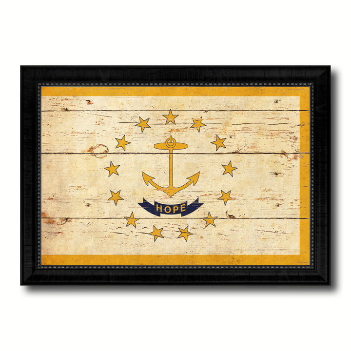 Rhode Island Vintage Flag Canvas Print with Picture Frame  Wall Art Gift Image 1
