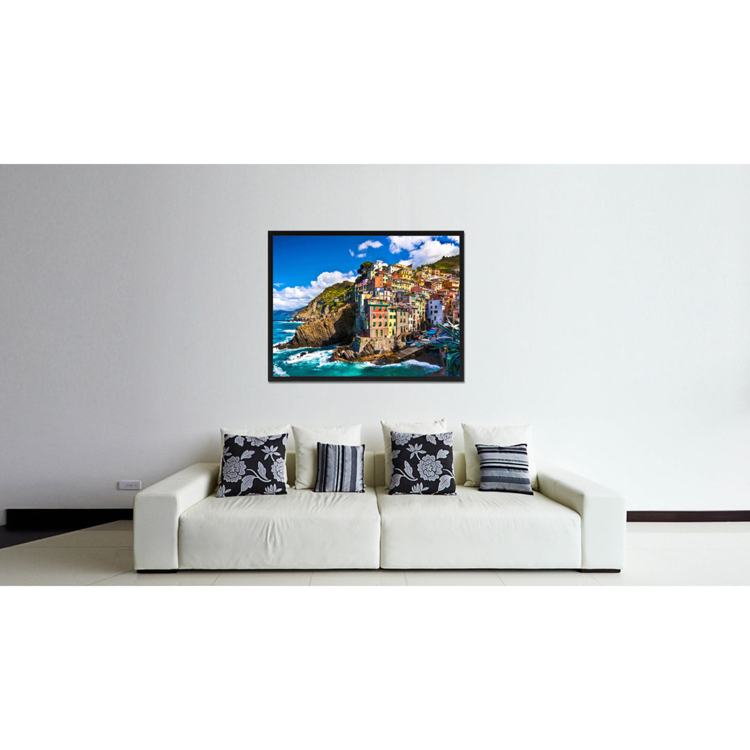 Riomaggiore Fisherman Village Landscape Photo Canvas Print Pictures Frame  Wall Art Gifts Image 2